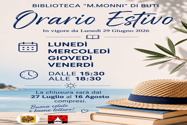 orario estivo biblioteca comunale 