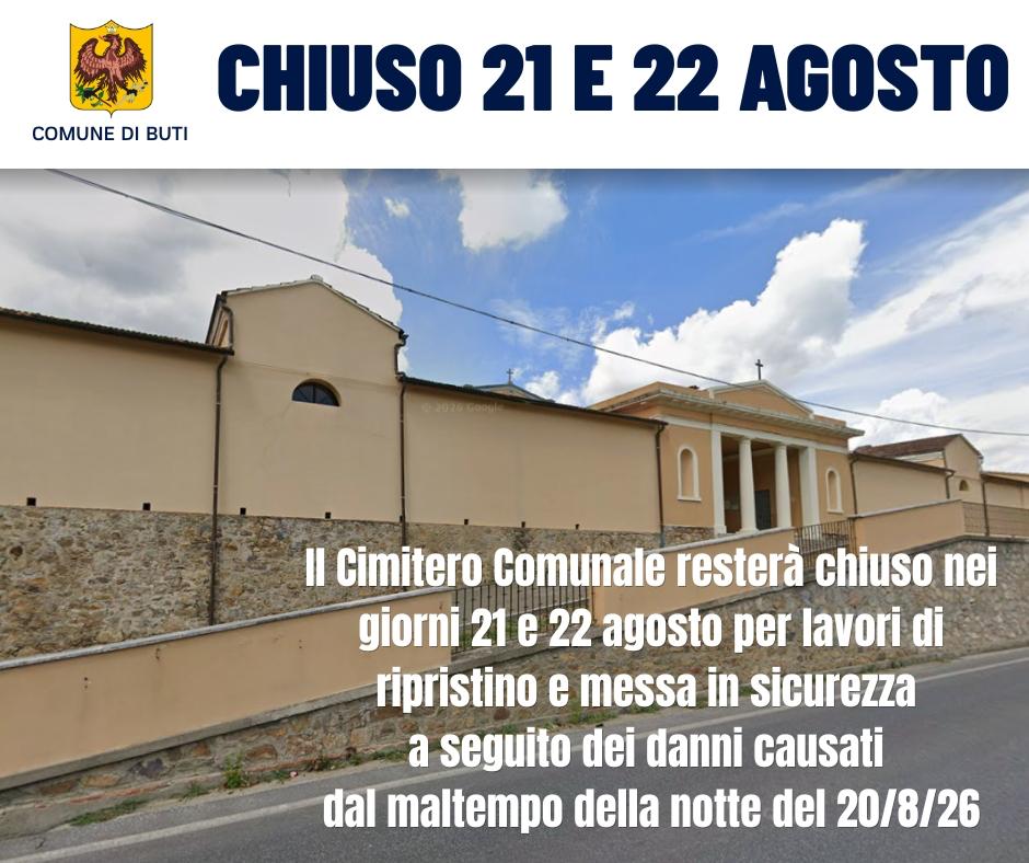 Chiusura straordinaria Cimitero Comunale